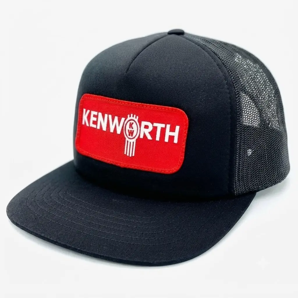 Kenworth Embroidered Patch On Retro Trucker Hat Adjustable Snapback Baseball Cap Vintage Mesh Hat for Men Women Unisex Streetwear