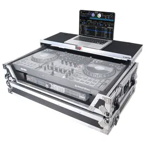 Pro X Flight Style Road Case For Pioneer XS-DDJFLX10 DJ Controller with Laptop Shelf 1U Rack Space and Wheels