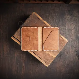 PALMER Front Pocket Leather Wallet Handcrafted Full-Grain Leather Bifold with Multiple Card Slots & Cash Pocket Minimalist Design