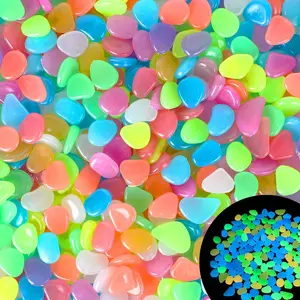 Colorful Party Decorations 1000Pcs 15-20mm Glow Stones Colorful Glow in The Dark Rocks Outdoor Decorative Stones Glowing Rocks for Fish Tank Outdoor Decorations Stones for Lawn,Patio,Garden,Walkway,Aquarium & Potted Filler