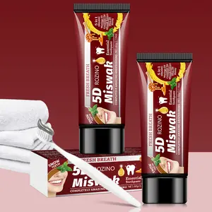 Arakshu YIMEI 5-in-1 Toothpaste with Fresh Breath 5D Rozino Miswak - Completely Amazing Oral Care Solution Daily