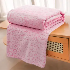 Leopard Twin for Couch,,Sofa, 300GSM Pink Cheetah for, Lightweight and Leopard Flannel for Women Adults