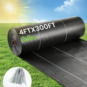 4ftx300ft Heavy Duty Weed Barrier Landscape Fabric for Outdoor Gardens, Non Woven Weed Blockr Fabric - Garden Landscaping Fabric Roll - Weed Control Fabric in Rolls
