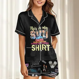 SVU Satin Pajama Set, Law & Order Inspired Sleepwear, Olivia Benson Matching PJs, Cozy Crime Series Lounge Outfit Gift