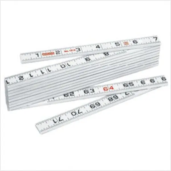 Ridgid 6' Outside Reading Heavy-Duty Fiberglass Folding Rule No. 1602 - Bendable, Boldface Figures, Easy-to-Read Office Measuring Supply