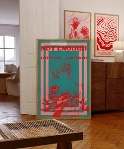 Gradient Psychedelic Art Print, 70s Retro Trippy Poster