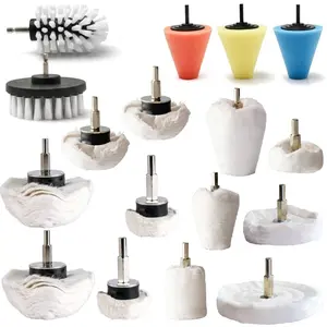 17 Pack Polishing Pad Buffing Wheel Kit, Drill Mounted Buffing Disc Set for Metal, Wood, Plastic, Glass, Stainless Steel and Jewelry Polishing