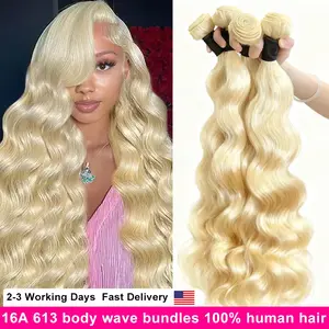 【JOPEAR】16A Blonde 613 Body Wave Human Hair Bundles 100% Unprocessed Brazilian Remy Raw Human Hair Bundles 30 40 Inch Weave Extension Colored Human Hair Bundles Fast Shipping #Summer