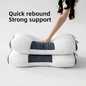 Buy 1 Get 1 Free, Total of 2pcs Soft Knitted Massage Neck Couple Pillow - Adjustable Ergonomic Orthopedic Contour Support, High Quality Pillow Core, Removable Cover for Sleeping Comfort