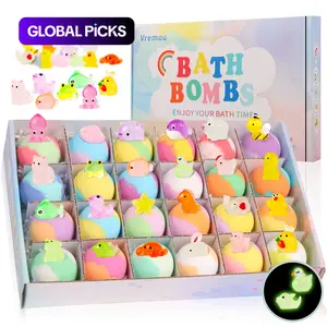 Bath Bomb Toy, 24pcs/box Luminous Bath Bomb Toy with Random Color Toy Inside, Fun Bath Toy for Kids, Birthday Gift for Boys & Girls #TOP PICKS