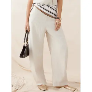 Cider Linen-blend Mid Rise Striped Tapered Trousers