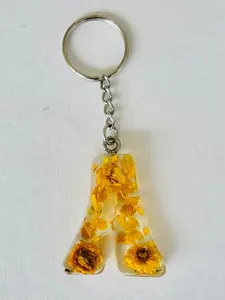 Hand-Poured Resin Letter Keychain with Unique Color and Finish Sturdy Keyring Attachment Perfect for Personalizing Keys or Gifting
