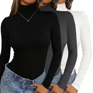 Women’s Thermal Lining Turtleneck Tops 3PCS – Long Sleeve Stretch Base Layer Cold Season Essentials