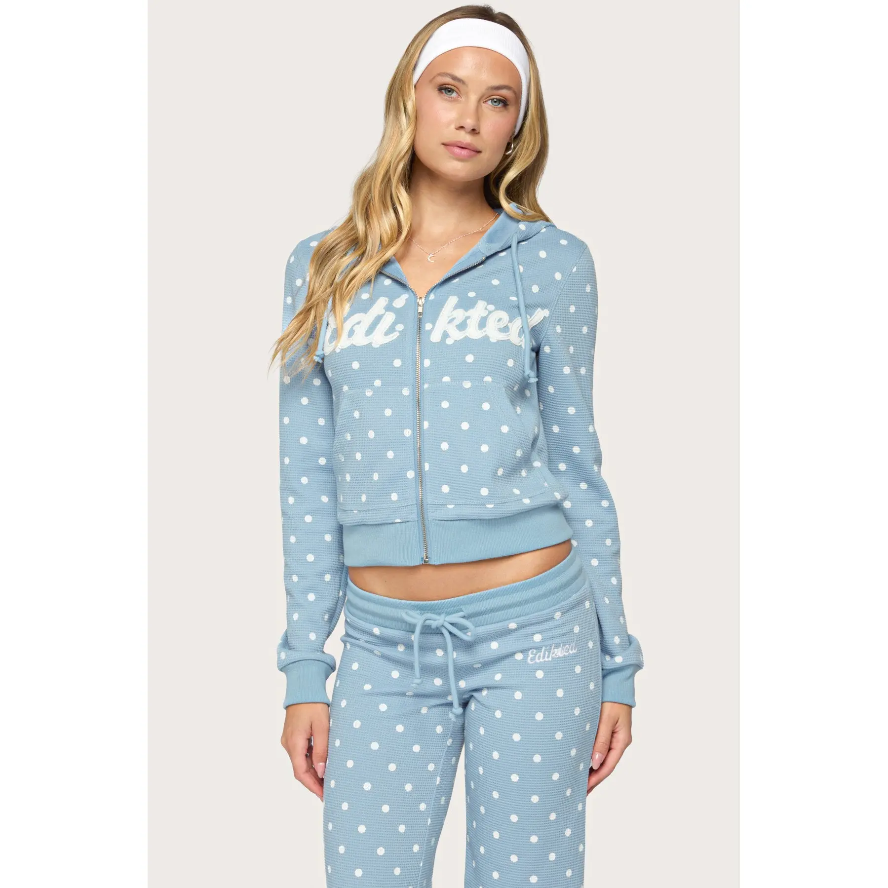 Dilly Polka Dot Waffle Hoodie
