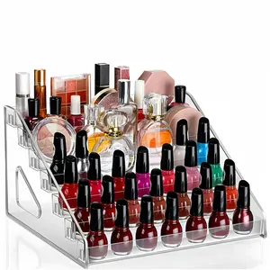Nail Polish Display Rack, Cosmetics Storage Rack, Multi Layer Makeup Organizer, Home Organizer for Bedroom Dresser and Office, Boxes, Beauty Supplies Organizer