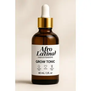 Afro Latina Scalp & Strength Tonic Trio 60ml Lightweight Botanical Mist Vegan Sulfate-Free Clean Hair Care with Niacinamide Biotin & Rosemary