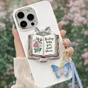 Book Lover Phone Grip, Magnetic Stand Accessory, Reading Girl Gift