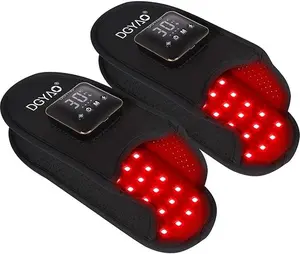 D MAX Cordless Foot Slipper Red Light Therapy, Near Infrared Therapy for Feet Pain Relief, with Battery Pulse Therapy (a Pair)