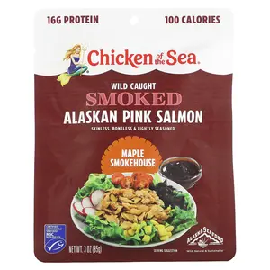 Chicken of the Sea Wild Caught Smoked Alaskan Pink Salmon, Maple Smokehouse, 3 oz (85 g)