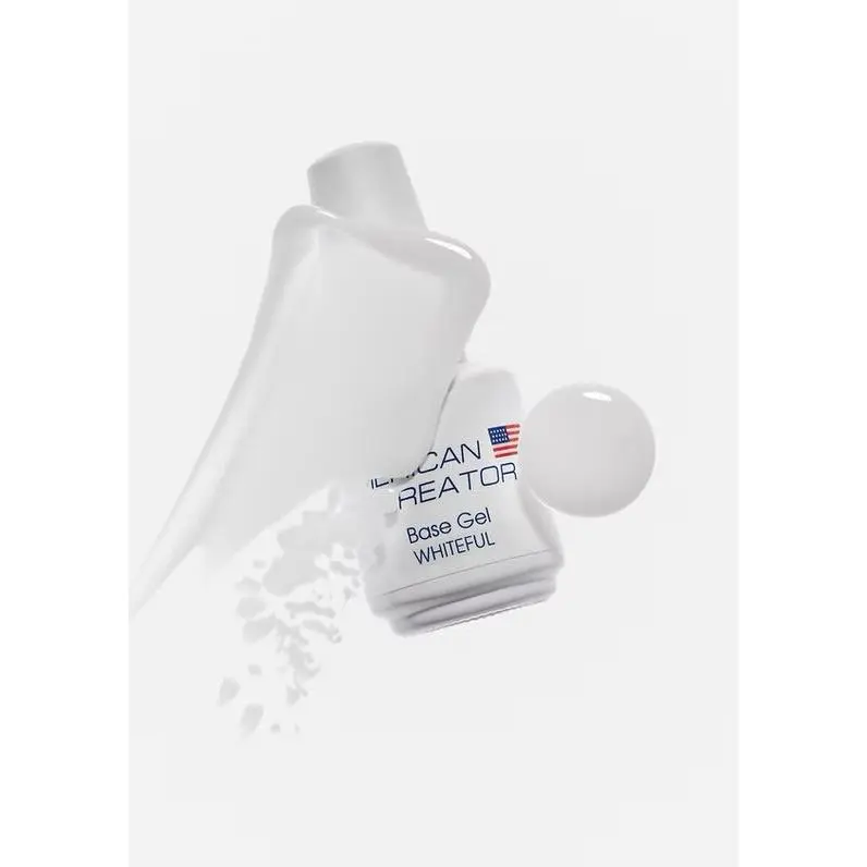 Self-Leveling Base Gel Coat, Pigmented Milky White Nail Polish for French Manicures and Nail Art, Medium Hardness with Glossy Finish, 15ml, Gel Nail Polish