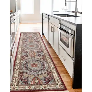 Burgundy Nain Design Rug