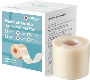LIFARA Hydrocolloid Roll for Wound Care - Cut-to-Size, Extra Large Hydrocolloid Patch Bandages with Self-Adhesive, Ultra Absorbent, Flexible & Waterproof, First Aid Kit Essential (2in*16ft, 11.8mil/ 0.3mm Thickness))