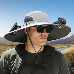 Mothersday Solar Fan Hat – Wide Brim UV Protection Cooling Hat with Built-in Dual Fans,Summer Sun Protection | Solar-Powered, Lightweight & Waterproof | Great for Outdoor Hiking, Fishing & Gardening