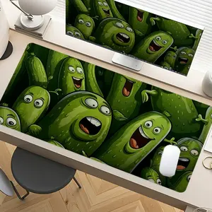 Funny Pickle Pattern Desk Pad Gaming Mousepad XXL Mouse Pad for Laptop Desk Mouse Pad Extra Large with Non - Slip Rubber Base Stitched Edges Surface for PC Gamers Office Workers & Home Use Gaming Desk Accessory