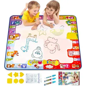 Magic Water Doodle Mat for Kids, Large Neon Coloring Painting Writing Mat, Educational Toys for 2 3 4 5 6+ Years Old Boys Girls, Ideal Christmas Birthday Gifts for Toddlers Age 2-4 3-5