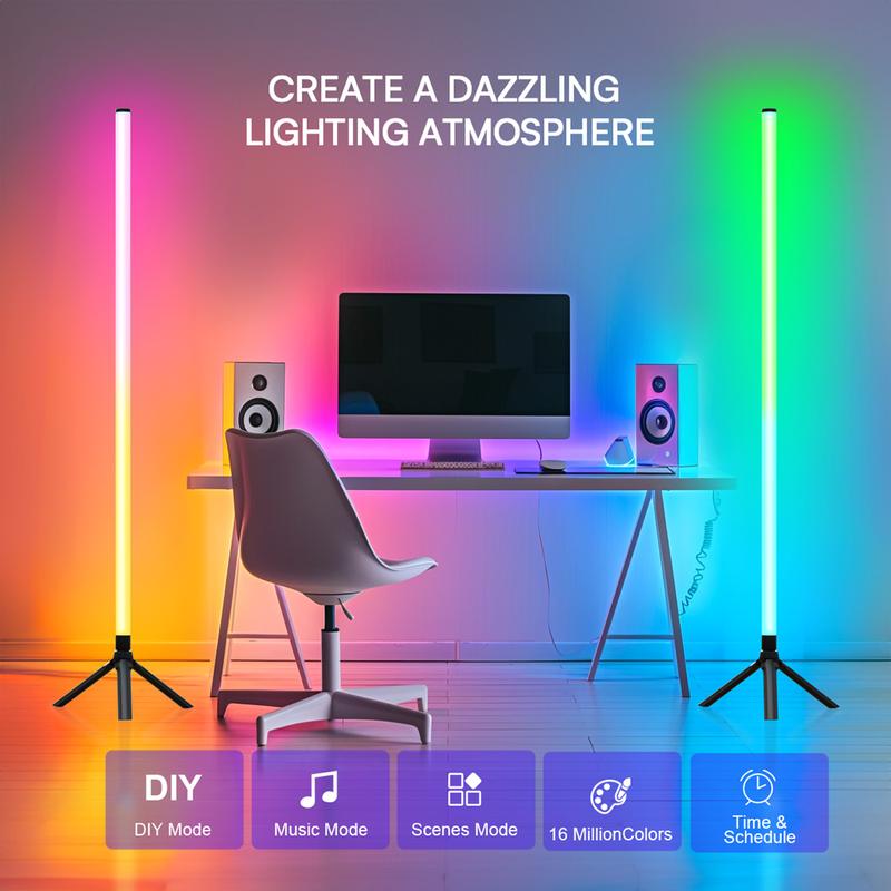 DAYBETTER 360°Corner Floor Lamp, Smart RGB LED Corner Lamp with App and ...