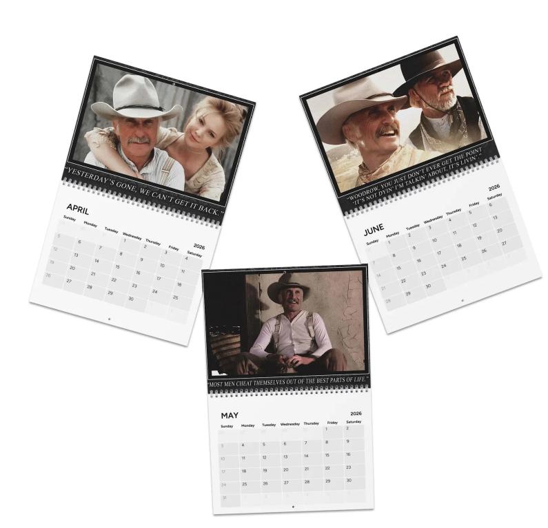 Lonesome Dove 2026 Wall Calendar, Western Cowboys Biscuits And Whores Fan Gifts, Lonesome Dove Celebrity Merchandise, Unique Holiday Gift