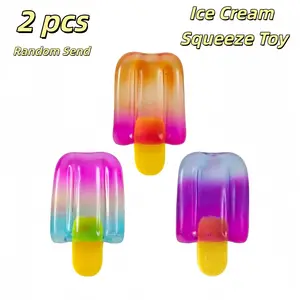 2-Pack Ice Cream Squeeze Soft Gel Toys, Stress Relief Sensory Toys, Summer Sensory Relaxation, Perfect Gift, Random Colors