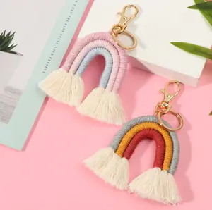 Macrame Rainbow Keychain | 12 Colorways | Tiny Keyring| Bag Accessories | Gift Idea | Handmade |