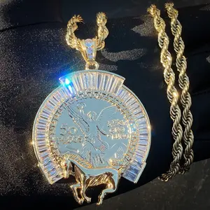 Horseshoe Baguette Bezel Centenario Pendant - Gold