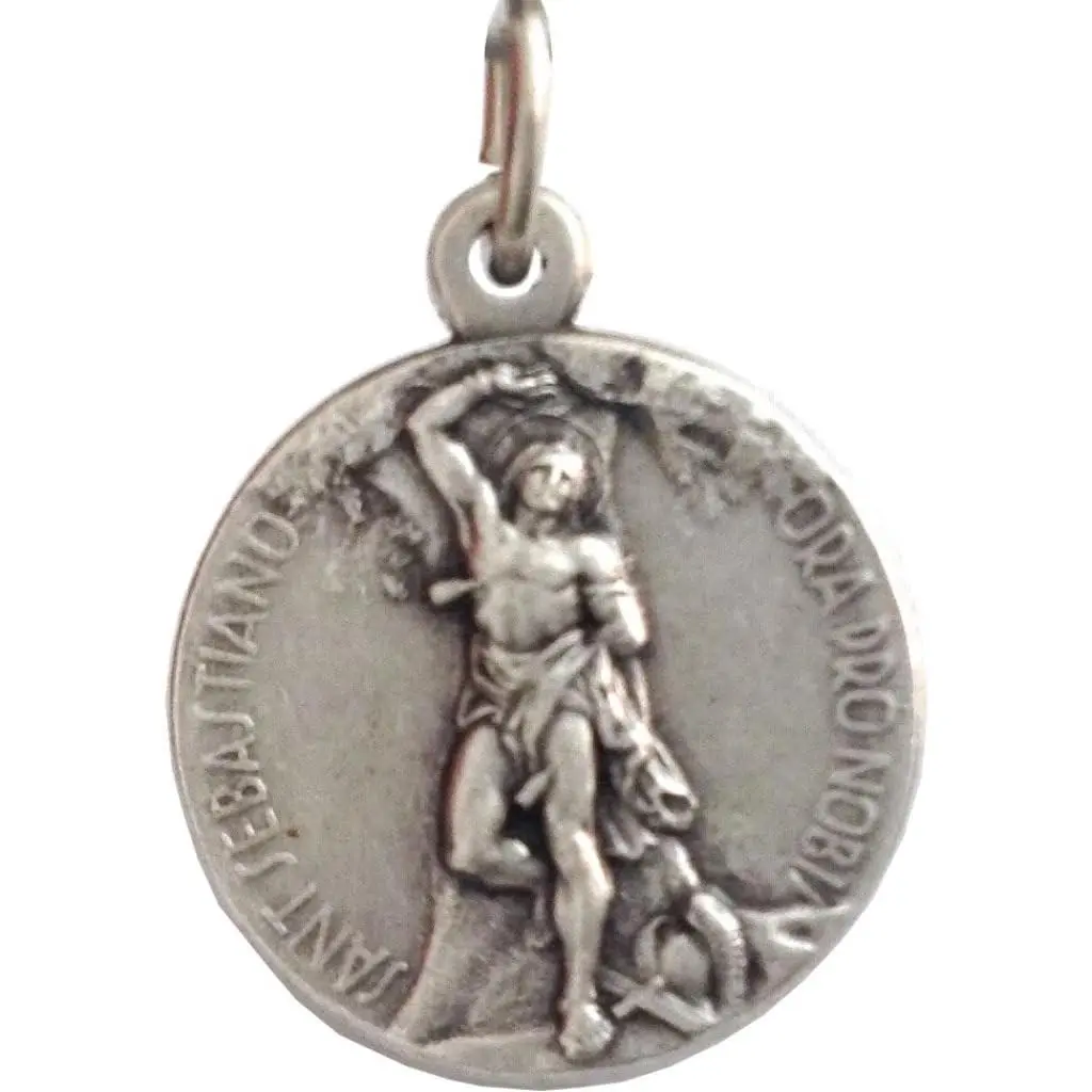 Saint Sebastian Silver Tone Medal - The Patron Saints Medals