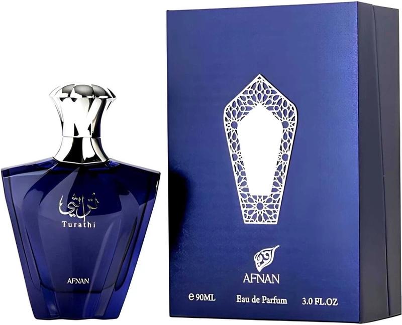 AFNAN Turathi Blue 3.4 EDP Spray - 90ml Eau de Parfum with Bergamot, Mandarin, Amber, Woody, Musk, Patchouli & Fresh Spicy Notes