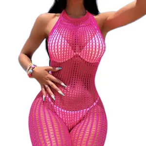 Swim  fishnet bodycon jumpsuit  without liner Womenswear