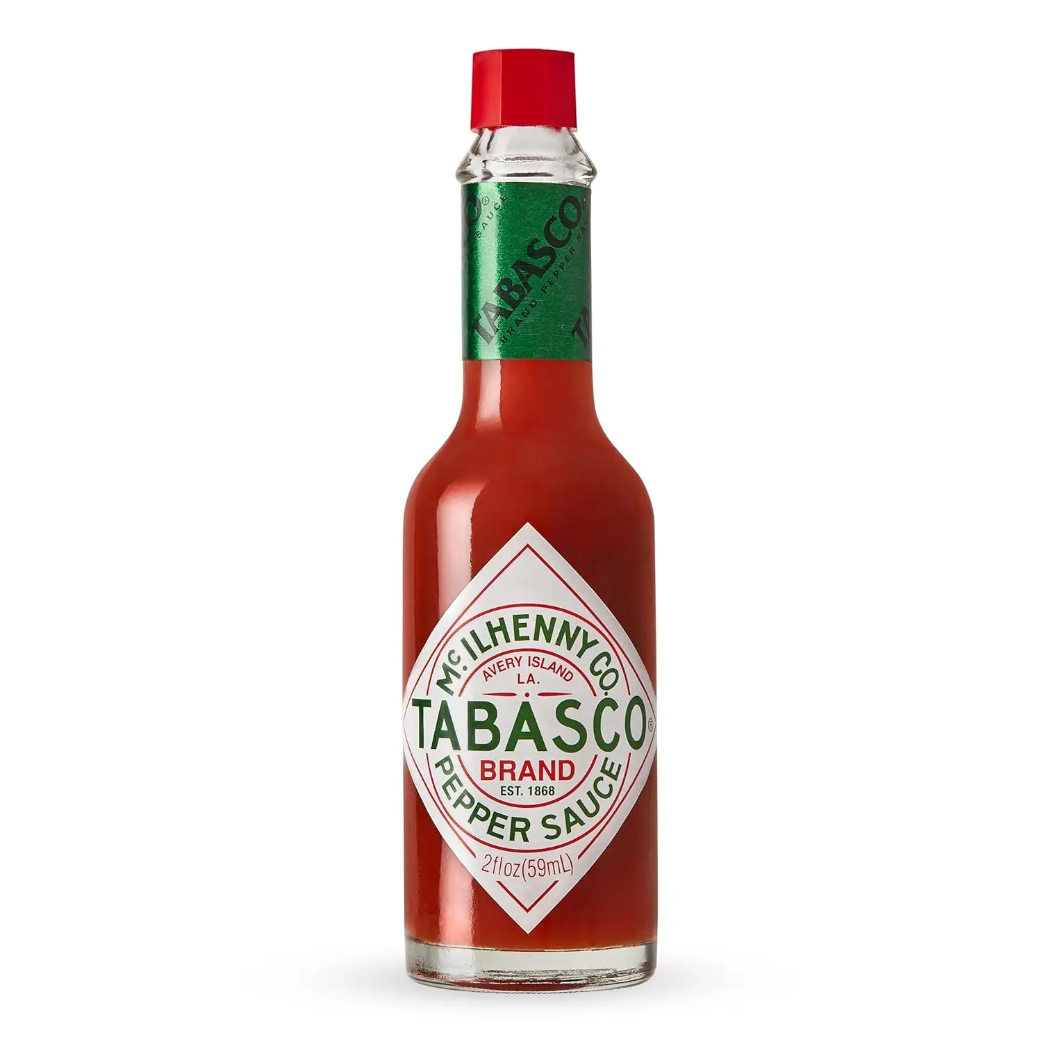 TABASCO Brand Original Red Pepper Hot Sauce - Medium Heat Glass Bottle, 3 Simple Ingredients (Vinegar-Infused), Pungent Classic Versatile Flavor, Great for Tacos, Eggs, 2 Fl Oz (Pack of 1)