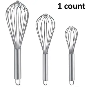Stainless Steel Balloon Whisk, Ergonomic Handle, Rustproof Egg Beater, Handheld Egg Beater, Ideal for Baking, Coffee, and Mixing, Baking Accessories, Durable Kitchen Tool