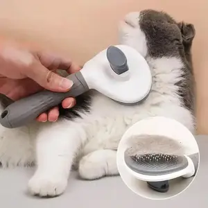 2Pcs Self-Cleaning Pet Hair Remover Comb, Cat Slicker Brush for Easy Pet Hair Removal, Essential Grooming Tool for Dogs & Cats