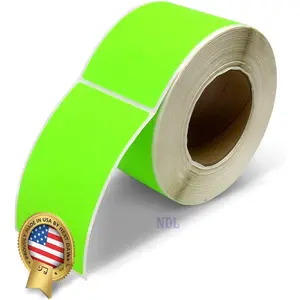 500 Rectangle Stickers (3" x 5") - Color Coding Labels Roll - Moving Labels for Boxes, Colored Inventory Stickers for Packing, Organizing, and Storage (Fluorescent Green)