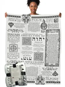 Protection Bible Verse Blanket - Throw Blanket Christian Gifts for Women, 6 Psalms Scripture Blanket for Anxiety Relief, Soft Plush Fleece Bed Blanket, 50x60/60x80