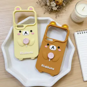 Cute Cartoon 3D Rilakkuma Phone Case For Xiaomi 17 Pro Max 17promax 17pro 14 15 Pro Xiaomi Poco F7 Soft Silicone Cover
