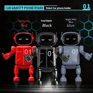 1pc Robot Car Phone Holder -  Start Vent Mount, Multi-Functional ABS Material, Red/ Black/ Pink, Dashboard Or Navigation Creative Design, Vehicle Accessories | Design Mechanism, Driving , Auto Organizer