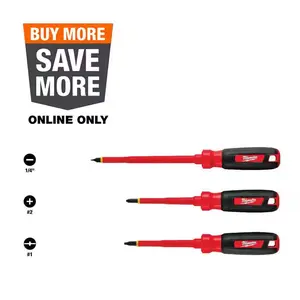 1000-Volt Insulated Screwdriver Set (3-Piece)