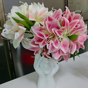 1pc New Artificial Lily Flowers, Home Decor Accessory, Plastic Flowers for Arrangements, Decorative Bouquets for Home And Office Decor, Centerpiece Decorations, Outdoor Garden And Yard Embellishments, Wedding And Birthday Party Decora