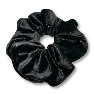 Black Sparkle Velvet Scrunchie