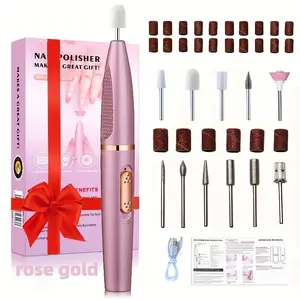 Electric Nail Drill Pen, USB Rechargeable Nail Grinder, Portable Pedicure Tool, Multiple Nail Grinding Heads, Holiday Gift