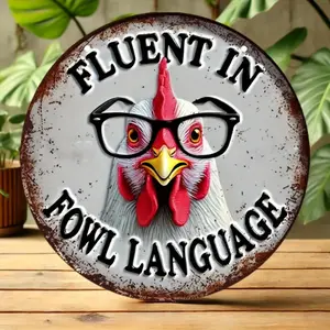 Vintage Aluminum Rooster Sign: Vintage Metal Sign, Hilarious, Laugh-Out-Loud Design. Ideal Wall Decor for Kitchen, Game Room & Outdoor. Perfect Grandma Gift! Christmas
