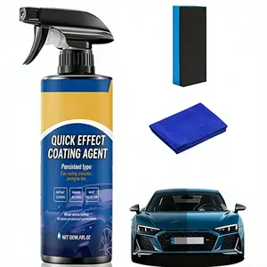 Fast-Acting Car Coating Spray, Waterless Car Polishing Agent, Brightening Protective Car Coating Spray, Auto Detailing Essentials, Quick Detail Spray, Detailing Kit